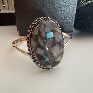 Silver and Turquoise Stone Bracelet